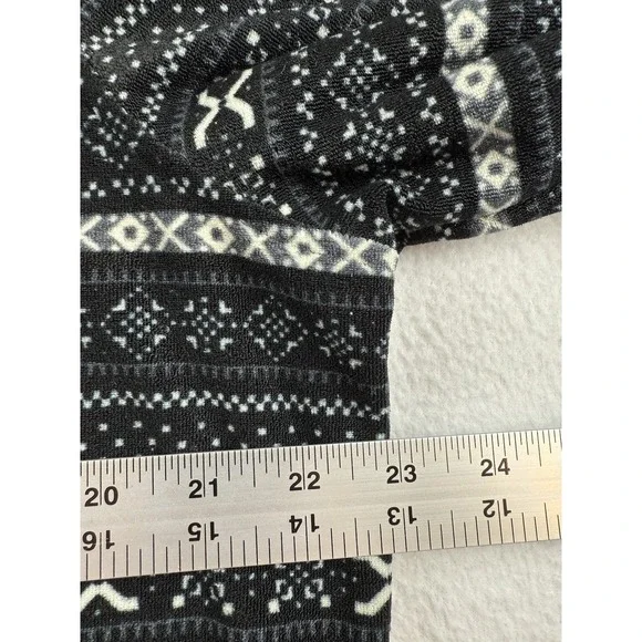 Jachs Cabin Fair Isle 1/4 Snap Pullover Black White Women's Size L EUC Cozy - Picture 7 of 12